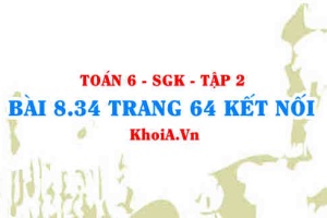 Bài 8.34 trang 64 Toán 6 Tập 2 Kết nối tri thức